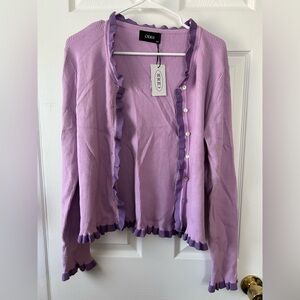 Cider Lilac Open Cardigan 2xl